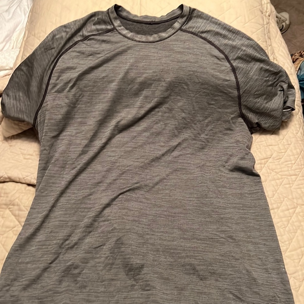 Gray lululemon athletic t shirt